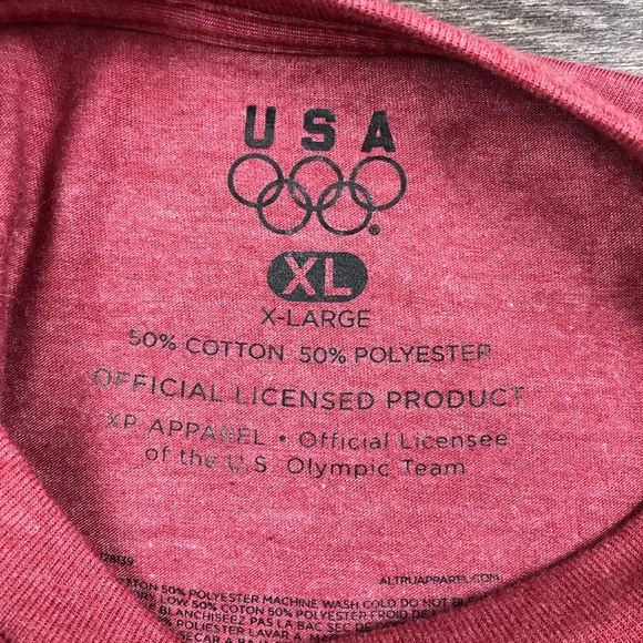 USA Men’s Alpine Skiing Winter Olympic Team USA Retro Style Maroon T-Shirt Sz XL - Picture 3 of 4